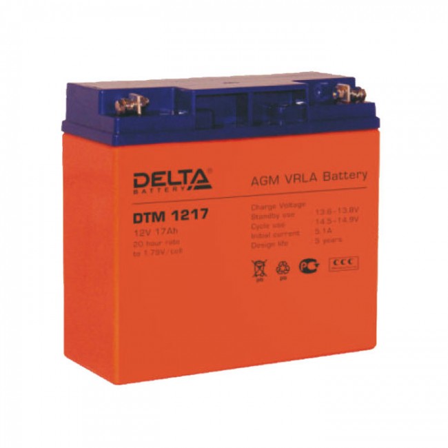 Аккумулятор 12V, 17 A/h Delta DTM1217