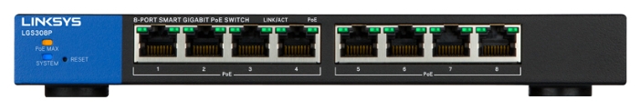 Linksys 8-портовый коммутатор, Gigabit, PoE, Smart