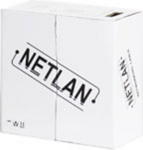 Кабель NETLAN U/UTP 2 пары, Кат.5, внутренний, PVC, одножильный, 100МГц, серый, 500м