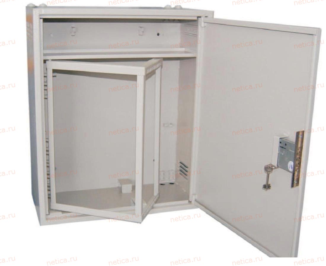 Настенный антивандальный шкаф с поворотной рамой, 4U, Ш580хВ700хГ280мм, OEM, серый