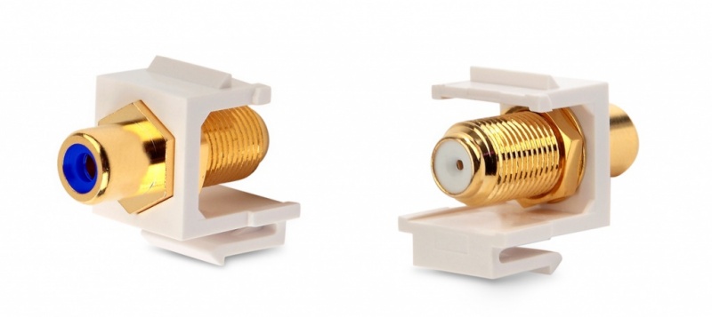 ������ Keystone Jack KJ1-RCA/BL-FHG-WH � ��������� ��������� F-type / RCA (�����), gold plated