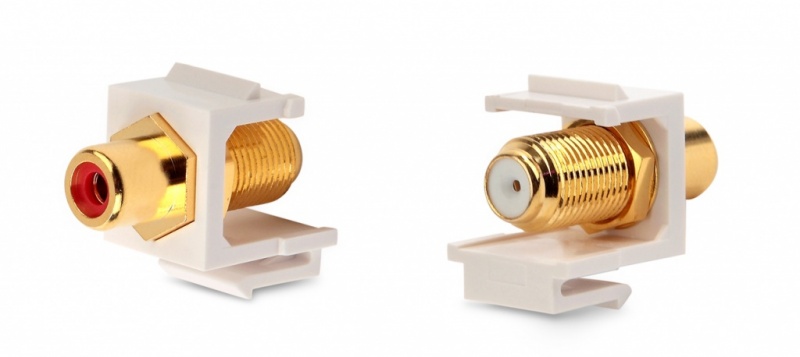 ������ Keystone Jack KJ1-RCA/RD-FHG-WH � ��������� ��������� F-type / RCA (�������), gold plated