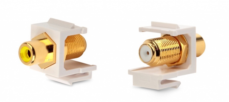 ������ Keystone Jack KJ1-RCA/YL-FHG-WH � ��������� ��������� F-type / RCA (������), gold plated