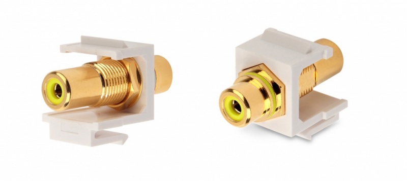 ������ Keystone Jack KJ1-RCA/YL-HG-WH � ��������� ��������� RCA (������), gold plated