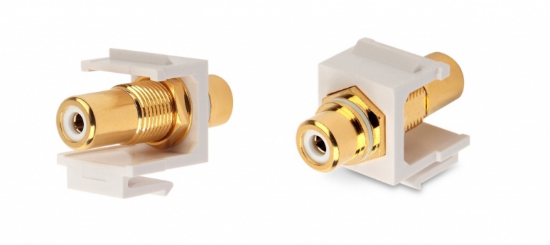 ������ Keystone Jack KJ1-RCA/WH-HG-WH � ��������� ��������� RCA (�����), gold plated