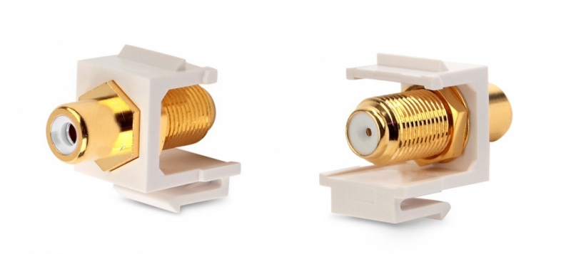 ������ Keystone Jack KJ1-RCA/WH-FHG-WH � ��������� ��������� F-type / RCA (�����), gold plated