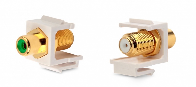 ������ Keystone Jack KJ1-RCA/GN-FHG-WH � ��������� ��������� F-type / RCA (�������), gold plated