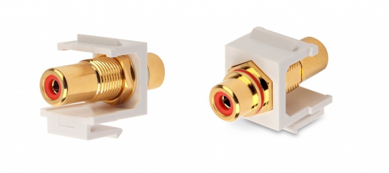 ������ Keystone Jack KJ1-RCA/RD-HG-WH � ��������� ��������� RCA (�������), gold plated